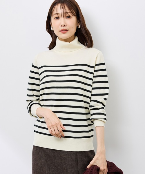 ROPE' PICNIC（ロペピクニック）の「アンチピリング天竺タートルネックニットプルオーバー/イージーケア（ニット/セーター・レディース・キナリ/ブラック/ホワイト系その他5/ワイン・FREE）」の20枚目の写真