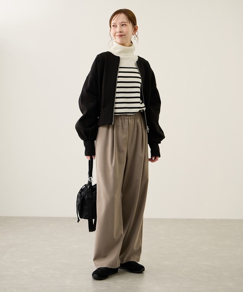 ROPE' PICNIC（ロペピクニック）の「アンチピリング天竺タートルネックニットプルオーバー/イージーケア（ニット/セーター・レディース・キナリ/ブラック/ホワイト系その他5/ワイン・FREE）」の10枚目の写真