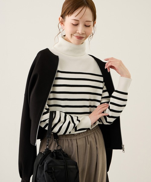 ROPE' PICNIC（ロペピクニック）の「アンチピリング天竺タートルネックニットプルオーバー/イージーケア（ニット/セーター・レディース・キナリ/ブラック/ホワイト系その他5/ワイン・FREE）」の11枚目の写真