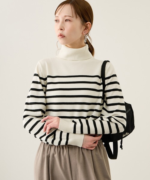 ROPE' PICNIC（ロペピクニック）の「アンチピリング天竺タートルネックニットプルオーバー/イージーケア（ニット/セーター・レディース・キナリ/ブラック/ホワイト系その他5/ワイン・FREE）」の14枚目の写真