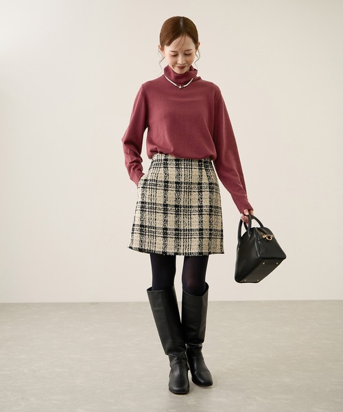 ROPE' PICNIC（ロペピクニック）の「アンチピリング天竺タートルネックニットプルオーバー/イージーケア（ニット/セーター・レディース・キナリ/ブラック/ホワイト系その他5/ワイン・FREE）」の15枚目の写真