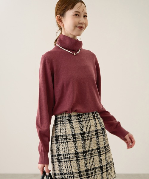 ROPE' PICNIC（ロペピクニック）の「アンチピリング天竺タートルネックニットプルオーバー/イージーケア（ニット/セーター・レディース・キナリ/ブラック/ホワイト系その他5/ワイン・FREE）」の17枚目の写真