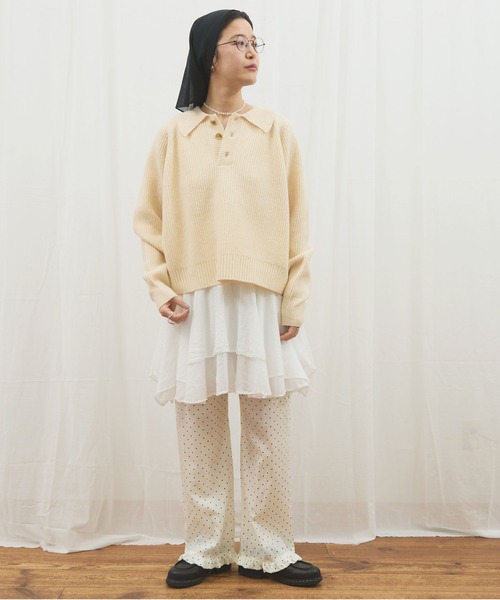 fig Ｌondon（フィグロンドン）の「_CottonCupra twill pants（その他パンツ・レディース・ブラック/ドット・FREE）」の21枚目の写真