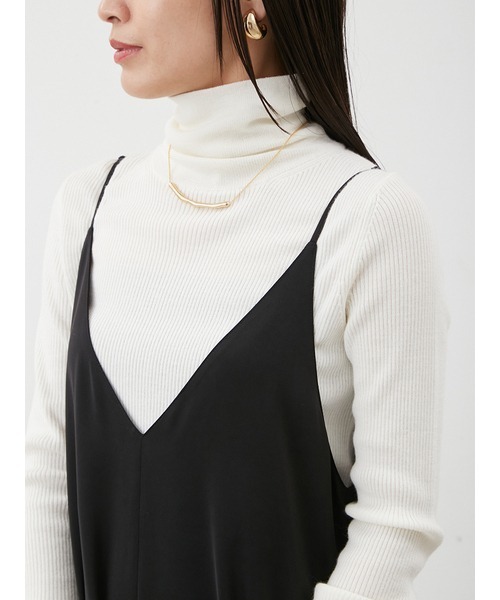 セール】サテンレーストリミングナローキャミワンピース（ワンピース