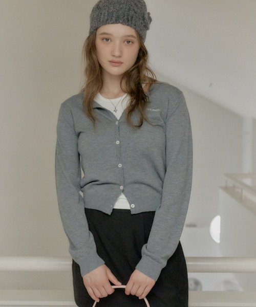 JILTU scallop knit cardigan（グレー） scallop knit cardigan / スカラップニットカーディガン（カーディガン