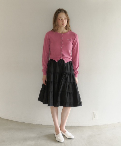 GIUNON(ジウノン)の「scallop knit cardigan / スカラップニットカーディガン(カーディガン/ボレロ・レディース・ピンク/グレー/ブラック/オリーブ・FREE)」の14枚目の写真