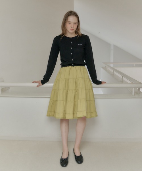 GIUNON(ジウノン)の「scallop knit cardigan / スカラップニットカーディガン(カーディガン/ボレロ・レディース・ピンク/グレー/ブラック/オリーブ・FREE)」の19枚目の写真