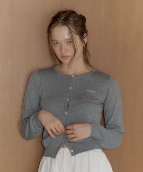 GIUNON(ジウノン)の「scallop knit cardigan / スカラップニットカーディガン(カーディガン/ボレロ・レディース・ピンク/グレー/ブラック/オリーブ・FREE)」の17枚目の写真