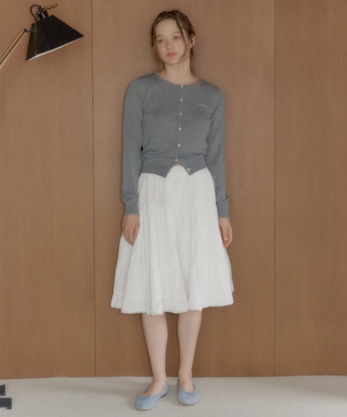 GIUNON(ジウノン)の「scallop knit cardigan / スカラップニットカーディガン(カーディガン/ボレロ・レディース・ピンク/グレー/ブラック/オリーブ・FREE)」の6枚目の写真