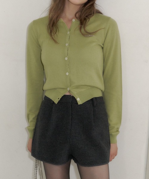 GIUNON(ジウノン)の「scallop knit cardigan / スカラップニットカーディガン(カーディガン/ボレロ・レディース・ピンク/グレー/ブラック/オリーブ・FREE)」の18枚目の写真