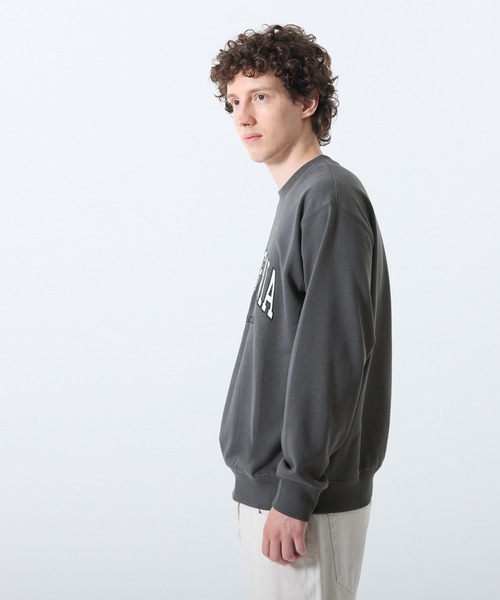 coca（coca）（コカ）の「【WEB限定セール】CVC裏毛ワッペンロゴトレーナー（スウェット・メンズ・ネイビー/チャコール/ダークブラウン/ライトグレー・XL/M/L）」の6枚目の写真