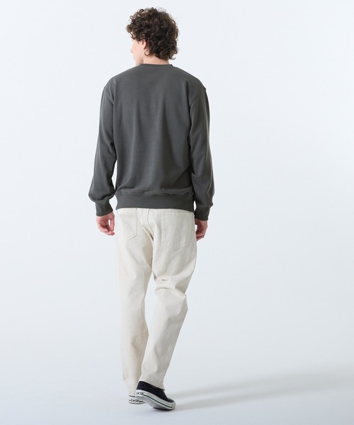 coca（coca）（コカ）の「【WEB限定セール】CVC裏毛ワッペンロゴトレーナー（スウェット・メンズ・ネイビー/チャコール/ダークブラウン/ライトグレー・XL/M/L）」の5枚目の写真