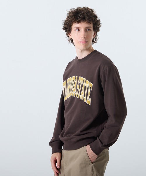 coca（coca）（コカ）の「【WEB限定セール】CVC裏毛ワッペンロゴトレーナー（スウェット・メンズ・ネイビー/チャコール/ダークブラウン/ライトグレー・XL/M/L）」の18枚目の写真