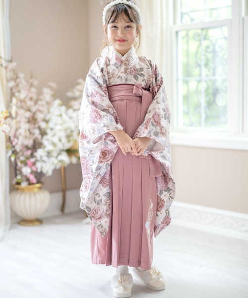 Catherine Cottage（キャサリンコテージ）の「袴一体型着物ワンピース（着物・キッズ・ミント/イエロー/パープル/ネイビー系1/レッド/ピンク/モーブ系/サックスブルー/スカイブルー/ナチュラル/ブルー/ネイビー系2・110/120/130/140/150/160）」の10枚目の写真