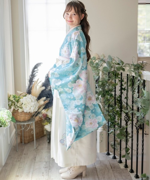 Catherine Cottage（キャサリンコテージ）の「袴一体型着物ワンピース（着物・キッズ・ミント/イエロー/パープル/ネイビー系1/レッド/ピンク/モーブ系/サックスブルー/スカイブルー/ナチュラル/ブルー/ネイビー系2・110/120/130/140/150/160）」の19枚目の写真