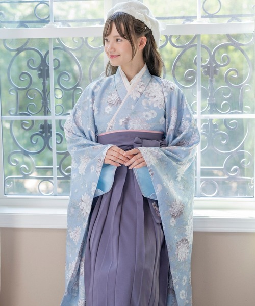 Catherine Cottage（キャサリンコテージ）の「袴一体型着物ワンピース（着物・キッズ・ミント/イエロー/パープル/ネイビー系1/レッド/ピンク/モーブ系/サックスブルー/スカイブルー/ナチュラル/ブルー/ネイビー系2・110/120/130/140/150/160）」の20枚目の写真