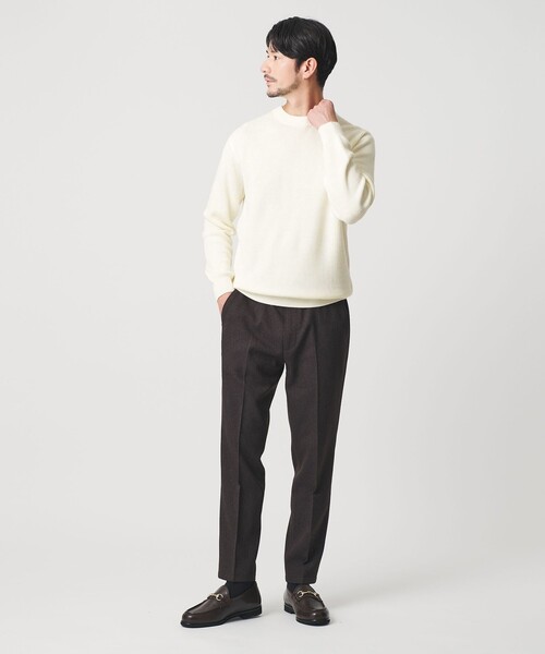 BEAUTY&YOUTH UNITED ARROWS（ビューティーアンドユースユナイテッドアローズ）の「【WEB限定 WARDROBE SMART】マシーンウォッシャブル ウールミックス アゼ クルーネック（ニット/セーター・メンズ・ホワイト/ナチュラル/ブラック・S/M/L/XL）」の9枚目の写真