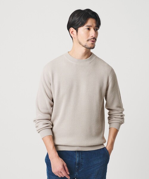 BEAUTY&YOUTH UNITED ARROWS（ビューティーアンドユースユナイテッドアローズ）の「【WEB限定 WARDROBE SMART】マシーンウォッシャブル ウールミックス アゼ クルーネック（ニット/セーター・メンズ・ホワイト/ナチュラル/ブラック・S/M/L/XL）」の14枚目の写真