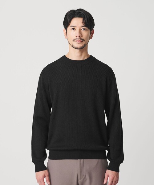 BEAUTY&YOUTH UNITED ARROWS（ビューティーアンドユースユナイテッドアローズ）の「【WEB限定 WARDROBE SMART】マシーンウォッシャブル ウールミックス アゼ クルーネック（ニット/セーター・メンズ・ホワイト/ナチュラル/ブラック・S/M/L/XL）」の16枚目の写真