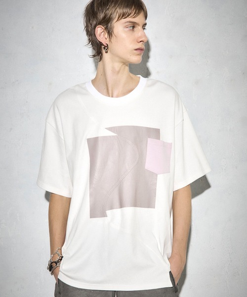 Maison ULA(メゾンウラ)の「【Maison ULA】スイッチングプリントTシャツ(Tシャツ/カットソー・メンズ・ブラック/オフホワイト・1/2)」の20枚目の写真