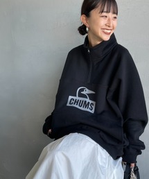 【WEB限定】[CHUMS/チャムス] KEARNS パネル切り替えデザイン ハーフジップスウェット