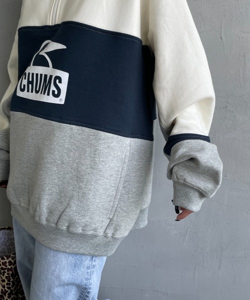 CHUMS（チャムス）の「【WEB限定】[CHUMS/チャムス] KEARNS パネル切り替えデザイン ハーフジップスウェット（スウェット・レディース・ホワイト/ブラック・M/L）」の20枚目の写真