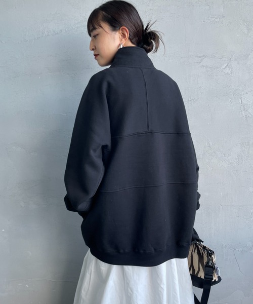 CHUMS（チャムス）の「【WEB限定】[CHUMS/チャムス] KEARNS パネル切り替えデザイン ハーフジップスウェット（スウェット・レディース・ホワイト/ブラック・M/L）」の16枚目の写真