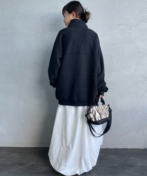 CHUMS（チャムス）の「【WEB限定】[CHUMS/チャムス] KEARNS パネル切り替えデザイン ハーフジップスウェット（スウェット・レディース・ホワイト/ブラック・M/L）」の13枚目の写真