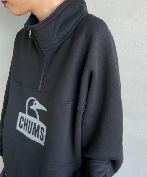CHUMS（チャムス）の「【WEB限定】[CHUMS/チャムス] KEARNS パネル切り替えデザイン ハーフジップスウェット（スウェット・レディース・ホワイト/ブラック・M/L）」の12枚目の写真
