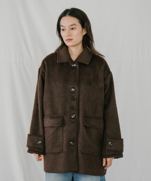 duei(デュイ)の「シャギーミドルコート(その他アウター・レディース・ブラウン/チャコールグレー・FREE)」の19枚目の写真