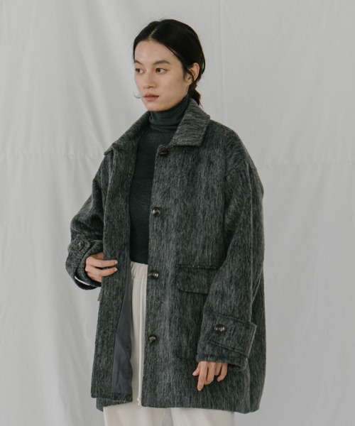 duei(デュイ)の「シャギーミドルコート(その他アウター・レディース・ブラウン/チャコールグレー・FREE)」の8枚目の写真