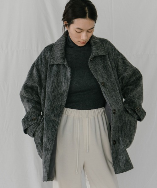 duei(デュイ)の「シャギーミドルコート(その他アウター・レディース・ブラウン/チャコールグレー・FREE)」の6枚目の写真
