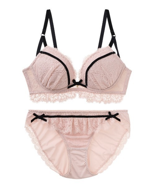 tutuanna（チュチュアンナ）の「フラッフィーブラ&ショーツセット（ブラ&ショーツ・レディース・クリーム/ピンク/ブラック・E75/E70/E65/D75/D65/C75/C70/D70/B65/B70/B75/C65）」の11枚目の写真