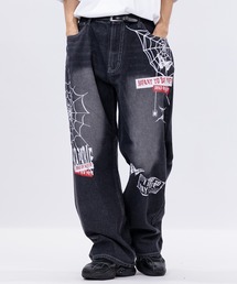 JOHN'S CLOSET（ジョンズクローゼット）の「【13】スパイダーウェブ プリント バギーデニム（デニムパンツ）」