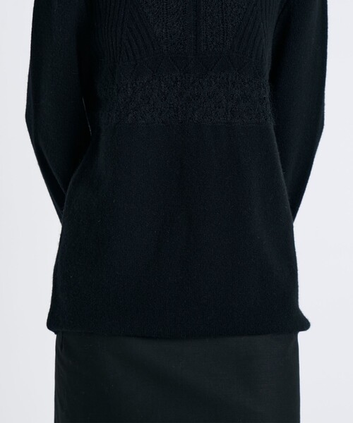 セール】パッチワークレース クルーネックニット（ニット/セーター