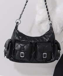 me+em select（ミームセレクト）の「【 ２WAY 】アウトポケットキルティングチェーンショルダーバッグ ／ 2WAY out pocket quilting chain shoulder bag（ショルダーバッグ）」