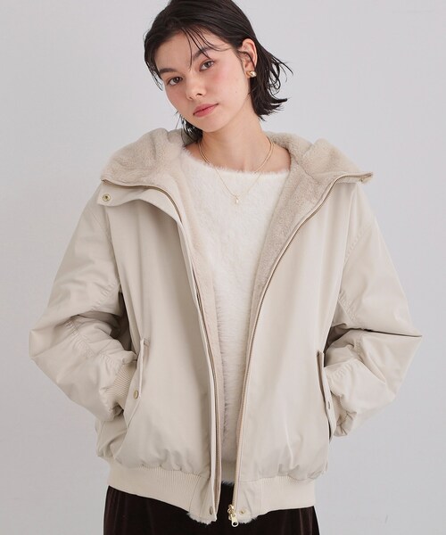 THE SHOP TK （ザ ショップ ティーケー ）の「【2WAY/洗える】リバーシブル フェイクファーブルゾン（ブルゾン・レディース・ダークブラウン/ナチュラル/ブラック・12/13/14）」の8枚目の写真