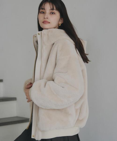 セール】【2WAY/洗える】リバーシブル フェイクファーブルゾン