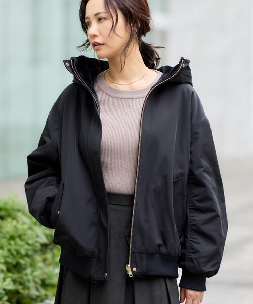 THE SHOP TK （ザ ショップ ティーケー ）の「【2WAY/洗える】リバーシブル フェイクファーブルゾン（ブルゾン・レディース・ダークブラウン/ナチュラル/ブラック・12/13/14）」の18枚目の写真