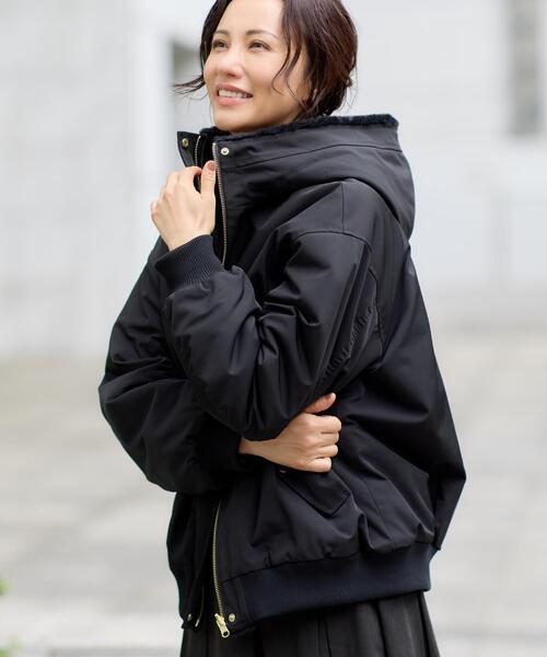 THE SHOP TK （ザ ショップ ティーケー ）の「【2WAY/洗える】リバーシブル フェイクファーブルゾン（ブルゾン・レディース・ダークブラウン/ナチュラル/ブラック・12/13/14）」の19枚目の写真