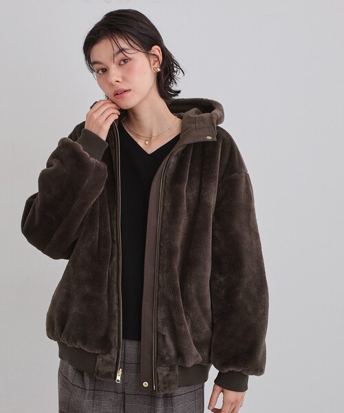 セール】【2WAY/洗える】リバーシブル フェイクファーブルゾン