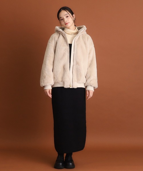 THE SHOP TK （ザ ショップ ティーケー ）の「【2WAY/洗える】リバーシブル フェイクファーブルゾン（ブルゾン・レディース・ダークブラウン/ナチュラル/ブラック・12/13/14）」の7枚目の写真