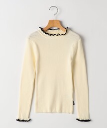 SHIPS KIDS:130～150cm /〈手洗い可能〉フリル リブ ニット