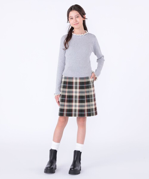 SHIPS(シップス)の「SHIPS KIDS:130~150cm /〈手洗い可能〉フリル リブ ニット(ニット/セーター・キッズ・ライトグレー/ストーン/ピンク系その他/オフホワイト・LARGE/X-LARGE)」の8枚目の写真