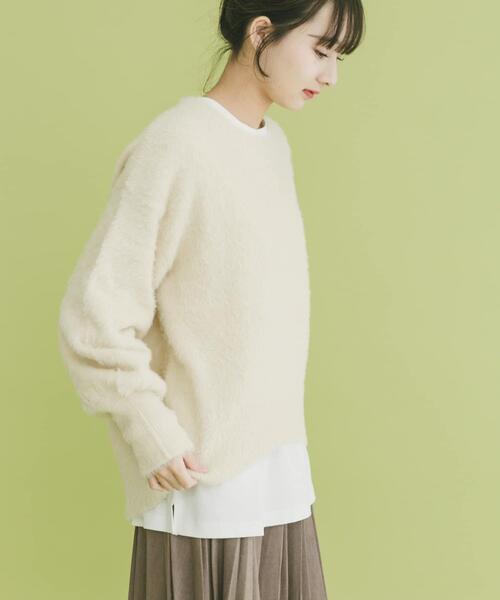 ITEMS URBANRESEARCH(アイテムズ アーバンリサーチ)の「シャギークルーネックニット(ニット/セーター・レディース・チャコールグレー/ネイビー/アイボリー/その他1・FREE)」の14枚目の写真