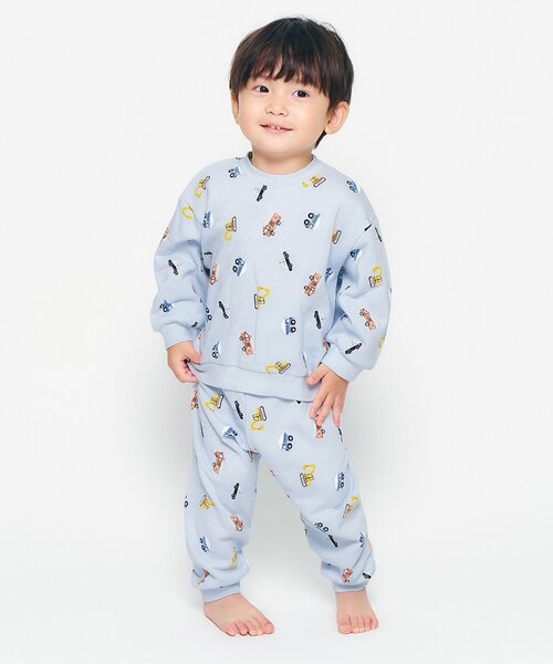 apres les cours(アプレレクール)の「トイプードル・くるま柄裏毛パジャマ(ルームウェア/パジャマ・キッズ・サックスブルー/ブラウン・90/110/120/80/100/130)」の12枚目の写真