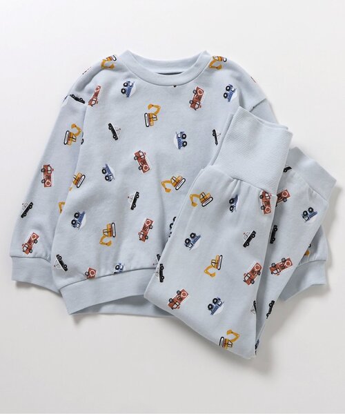 apres les cours(アプレレクール)の「トイプードル・くるま柄裏毛パジャマ(ルームウェア/パジャマ・キッズ・サックスブルー/ブラウン・90/110/120/80/100/130)」の11枚目の写真