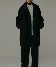 ボア コート ロング」に該当するブラック/黒色系のファッション