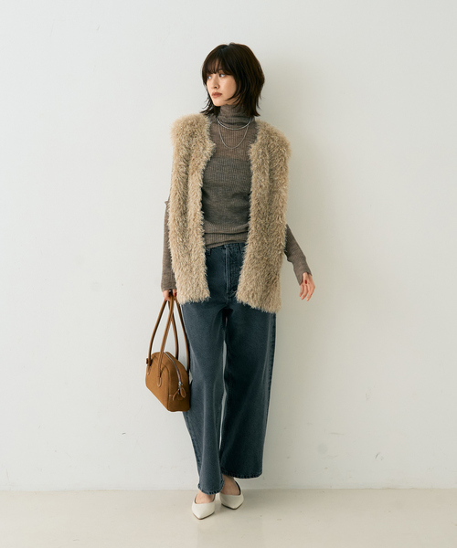 EMMA　ROUGE VIF（エマルージュヴィフ）の「【一部店舗限定】コンパクトボストンロングハンドルバッグ（ショルダーバッグ・レディース・キャメル/ブラック・フリー）」の12枚目の写真
