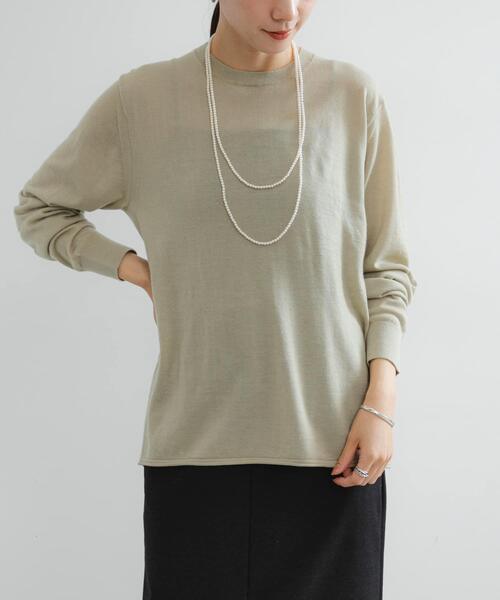 URBAN RESEARCH(アーバンリサーチ)の「new basic Lisse Cashmere crew knit(ニット/セーター・レディース・チャコールグレー/ベージュ系その他/ブルー系その他・FREE)」の5枚目の写真